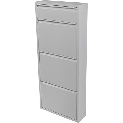 Scarpiera con 4 cassetti 118 x 50 x 15 cm inclinabile bianco 030007640