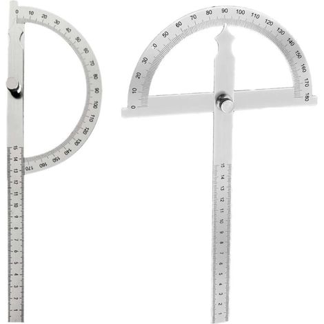 Winkelmesser, Winkellineal, Metallwinkelmesser, Winkelgoniometer (0–180°), Winkelmesser aus Edelstahl (0–180°), verstellbares Winkellineal aus Edelstahl