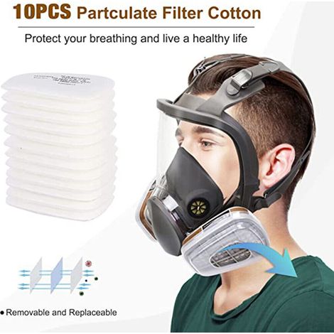 Ortviai – Masque complet 6800 en kit 15 en 1 – respirateur à double cartouche, silicone souple, large champ de vision – compatible peinture, solvants, ponçage et poussières (1/5)