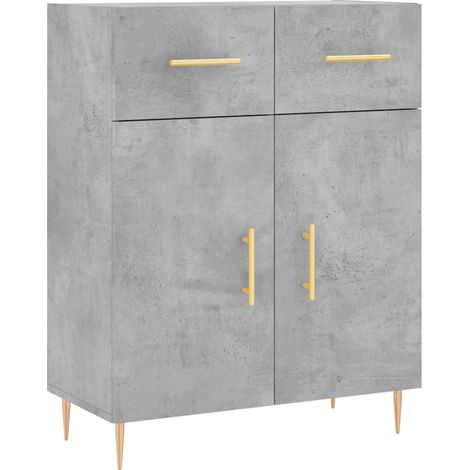 Aparador buffet cómoda armario mueble organizador cocina salón salón 69,5 x 34 x 90 cm madera contrachapada gris 020032010