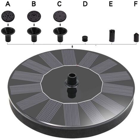 Fontaine Solaire Extérieur Flottante 1.4W Pompe Bassin Solaire avec 3 Buses pour Bain d'oiseaux Aquarium Jardin Fontaine (1/5)