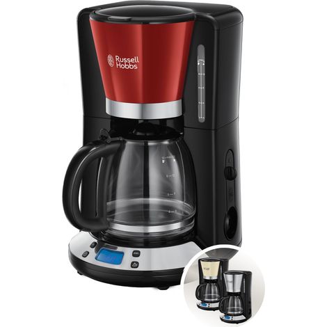 Cafetière filtre Programmable Technologie pour extraction arôme optimaux Rouge 10 tasses verseuse en verre 1,25L Maintien au chaud 1100W Machine à café 24031-56 (1/5)