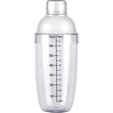 700ml (24oz) Clear Plastic Cocktail Shaker - Detachable Milk Mixer with Built-in Scale for Professional and Beginner Bartenders - AquaForge (1/5)