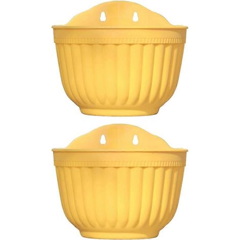 Lot de 2 jardinières murales en plastique pour plantes, idéales pour la décoration de jardin ou de balcon. (1/5)