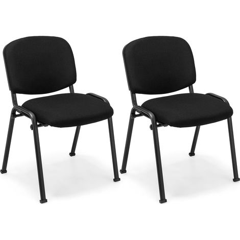 Set of 2 Meeting Room Office Chairs Stackable Office Guest Mesh Chairs W/ Wheels (1/5)