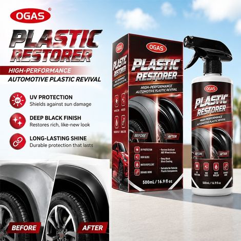 Automotive-grade plastic refurbishing agent, stain remover for car plastic parts, black plastic coating restorer -- 500ml