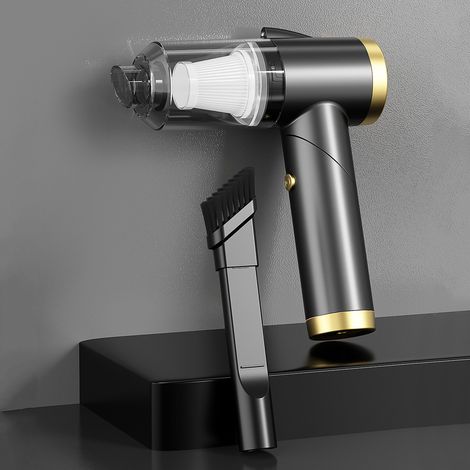 Aspirateur de voiture 3 en 1 pliable, portable, sans fil, avec lumière LED intégrée, 120 W et 9 000 Pa, haute puissance, idéal pour les poils d'animaux, la maison, le bureau et la voiture. (1/2)