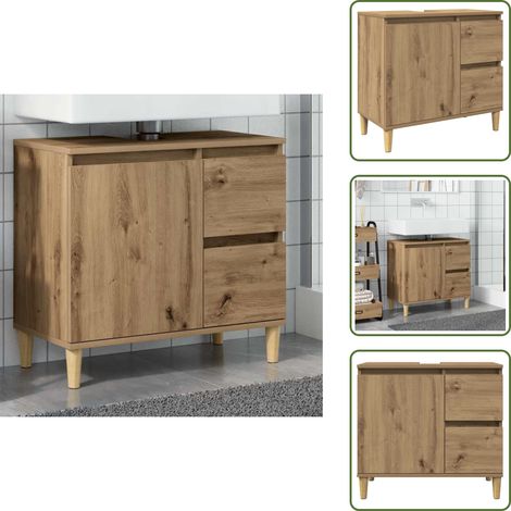 vidaXL Waschbeckenunterschrank Artisan-Eiche 65x33x60 cm Holzwerkstoff