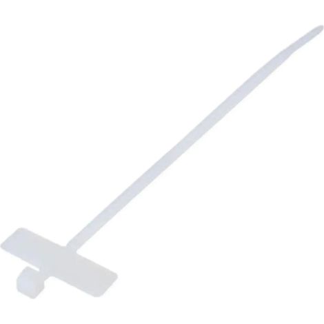 Transmedia fascette con campo de marcatura orizzontale 200 x 2,6 mm, per legature fino a 50 mm de diametro, colore bianco, 100 pezzi in sacchetto di plastica de