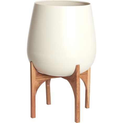 Vaso decorativo bianco in metallo elegante Light & Living Karuna (1/4)
