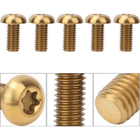 5 pièces Boulons M512 pour Support Bidon Vélo et Vis M510 pour Freins Disque Titane Doré
