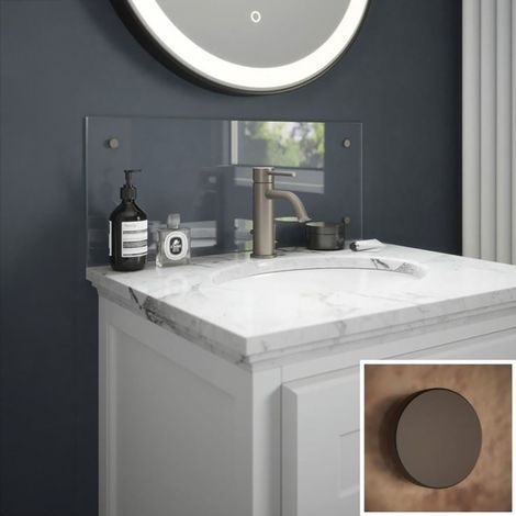 Splashback Clear Glass Bathroom Backsplash Bronze Cap 250mmx500mmx4mm