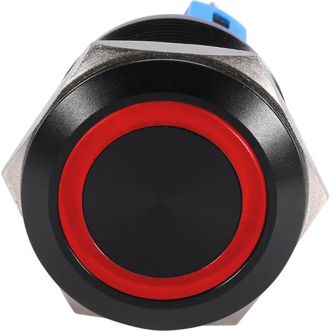 Interrupteur à bouton-poussoir étanche autobloquant 22 mm 12 V-24 V avec LED rouge (1/5)