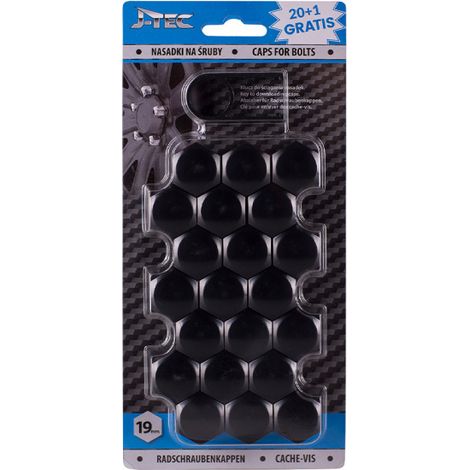 19-mm-Schraubkappen, schwarz