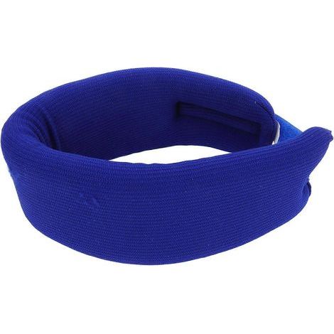 Collier cervical en mousse ajustable, réglable, pour soulager les douleurs cervicales et la pression. Collier cervical souple pour usage domestique. Bleu foncé, taille L. (1/5)