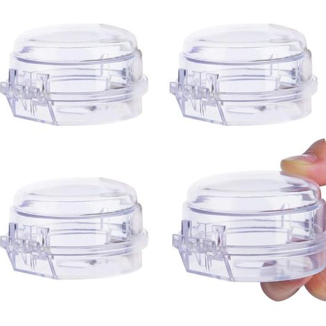 MINKUROW 4 Pezzi Copertura Manopola Copri Manopola Fornello A Gas Per Protezione Sicurezza Bambini Serrature Bambini Sicurezza Cucina Cucina Domestica (Trasparente 6 x 4cm) (1/5)