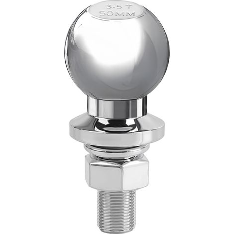 Wiltec – Boule d'attelage 50 mm 3,5 t en acier au carbone – Tête sphérique droite 50/22 mm – Connexion sécurisée pour remorque (1/5)