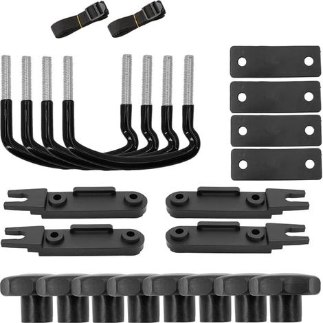 Lot de 4 Supports de Montage en U pour Coffre de Toit Kit d'accessoires d'installation de Support de Coffre de Toit Universel pour Voiture et fourgonnette (1/5)