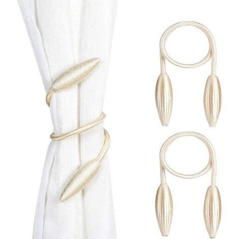 Lot de deux attache rideaux créatifs en forme de feuille pour décoration de fenêtre et salon accessoire pour maison et bureau design original (1/5)