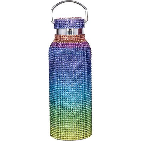 Bouteille d'eau diamantée, strass brillants, en acier inoxydable, thermos arc-en-ciel, 100% neuf (1/5)