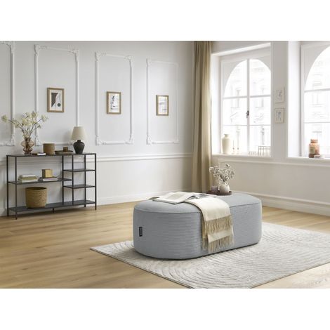 BOBOCHIC - Pouf pour canapé modulable ROUSSEAU velours côtelé   Gris clair (1/5)