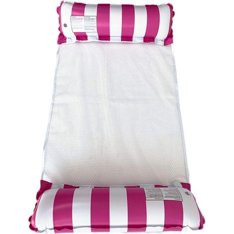 Matelas gonflable portable pour piscine avec fond en filet (rose rouge) (1/3)