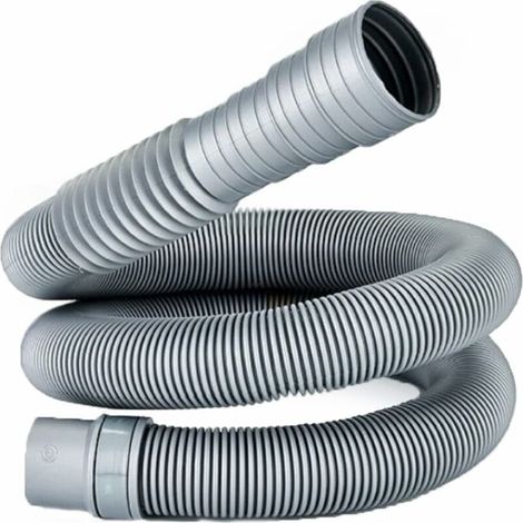 Tuyau de Vidange pour Machine à Laver, Flexible d'évacuation Universel, 2M Rallonge de Tuyau pour Lave-vaisselle, Tuyau d'évacuation d'eau, avec Support et Colliers de Serrage (1/5)