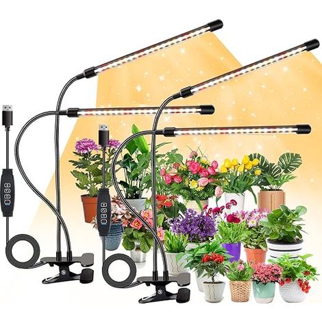 Lampe de culture LED à spectre complet avec minuterie et 10 niveaux de luminosité - Pack de 2 [JUN]-AquaForge (1/5)