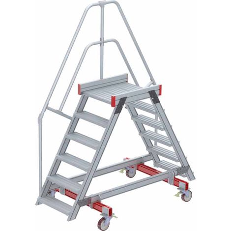 Euroline 512 mobiler Überstieg 60° Stufenausführung Alu gerieft Stufenbreite 600mm 6 Stufen