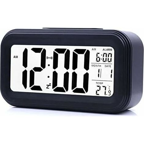 Réveil lumineux enfant à pile – Grand écran LED haute définition – Affichage de la température – Fonction Snooze – éclairage intelligent (1/5)