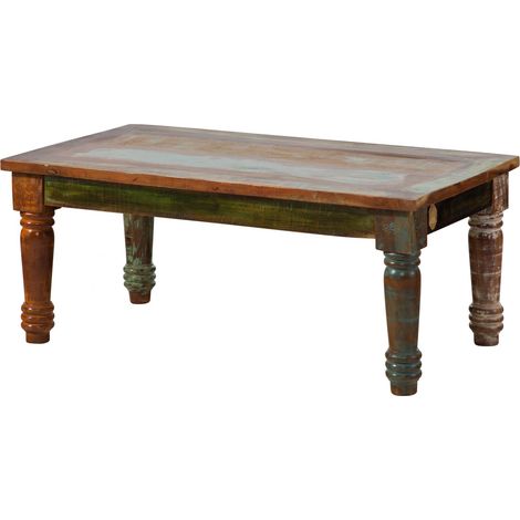 tavolino da salotto in legno di Legno riciclato 110x60x45 multicolore laccato FABLE 06 (1/3)
