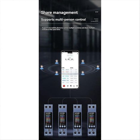 Voltmètre-ampèremètre numérique TUYA WIFI à montage sur rail DIN (1/5)