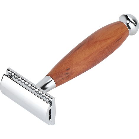 Doppelklingen-Sicherheitsrasierer für Herren mit Retro-Holzgriff (1/5)