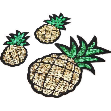 Stück Ananas-Stickerei-Stoffaufnäher zum Aufnähen oder Aufbügeln auf Taschen, Kleidung, Applikationen, Bastelarbeiten, DIY-Dekoration (1/5)