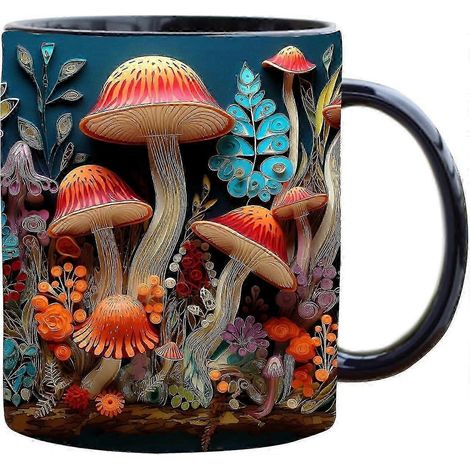 Mug champignon psychédélique 3D, mug de voyage amusant, mug en céramique