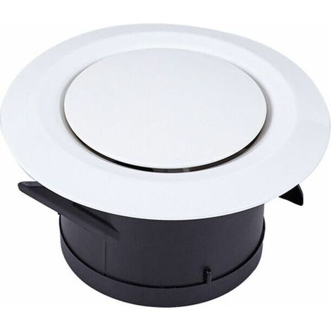100 mm diameter ventilation grille – Adjustable triple-claw vent – Wall/ceiling installation – White ABS material (1/5)