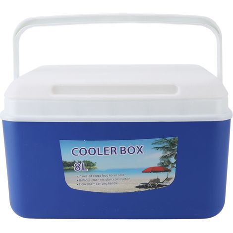 Borsa termica portatile da 8 litri, ideale per mantenere cibi caldi o freddi. Con impacco di ghiaccio rigido, perfetta per campeggio, picnic, spiaggia, bevande e pesca. Colore blu. (1/5)