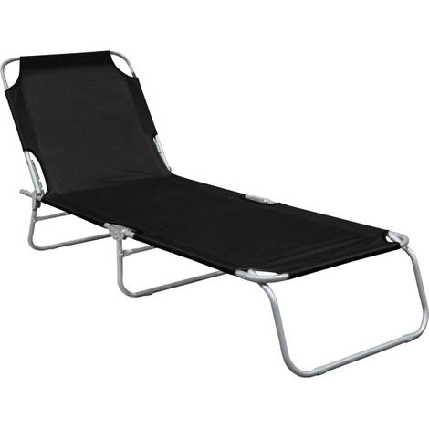 Linder Exclusiv Klappbarer Garten-Liegestuhl GM4001S Schwarz (1/3)