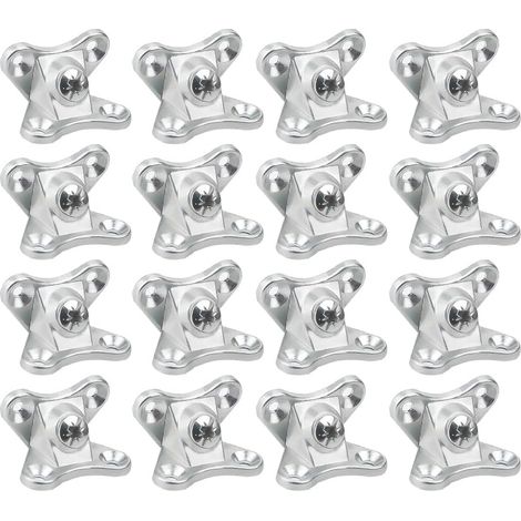 Querre d'assemblage Amovible-16 Pieces Connecteur de l'étrier papillon, Équerre de Coin pour bois, place Argent (1/5)