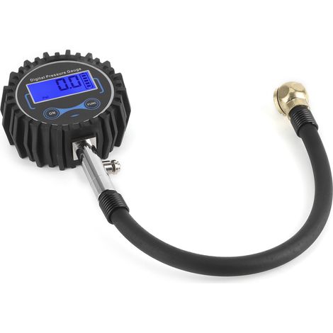 200 PSI LCD-Digital-Reifendruckmesser aus Gummi und Metall, universell für Motorräder, Autos und LKWs (1/5)