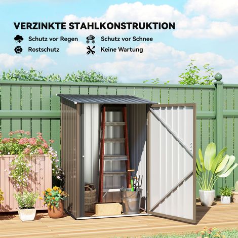 Gartenhaus aus Stahl, 100 x 103 x 160 cm, braun. (1/5)