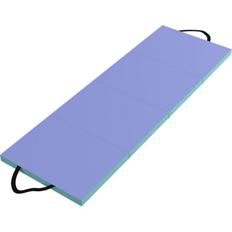 SPORTNOW Foldable Gymnastics Mat, Folding Gym Mat for Yoga, Green & Purple
