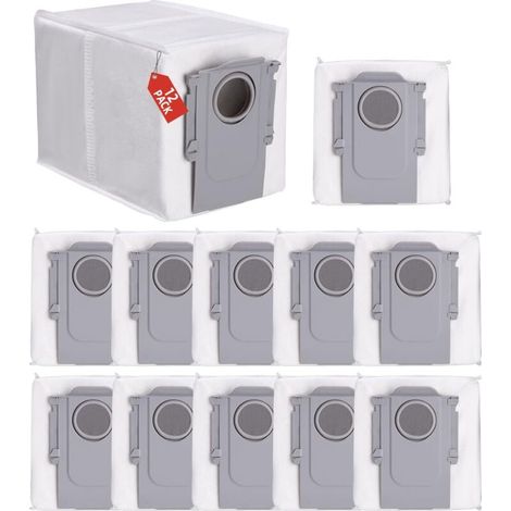 12 Staubbeutel für Roborock Q Revo/Qrevo Pro/Qrevo MaxV Staubsauger – Ultrafeine Fasern – Hocheffiziente Filtration – Crezuo