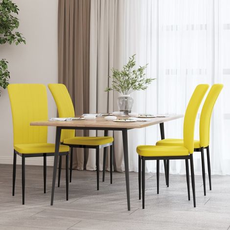 Lot de 4 Chaises de salle à manger - Chaises à dîner Jaune moutarde Velours BV763858 - BonneVie (1/5)