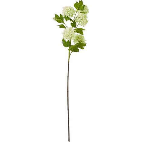 Snowball Viburnum Spray (Single Stem Flower) - Plastic - Height 77 cm - Green