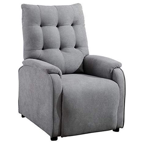 CHARLBURY PUSHBACK FABRIC RECLINER CHAIR - DOVE GREY (1/5)