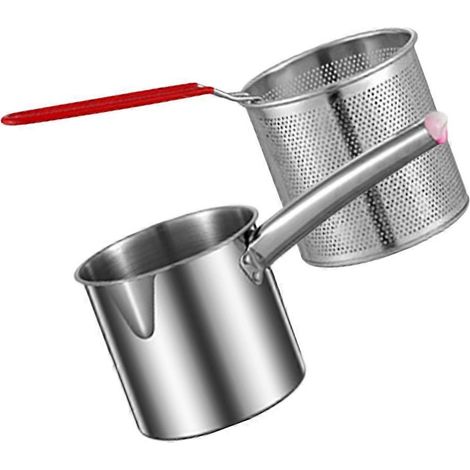Friteuse multifonctionnelle en acier inoxydable avec panier pour friture (1 unité) (1/5)
