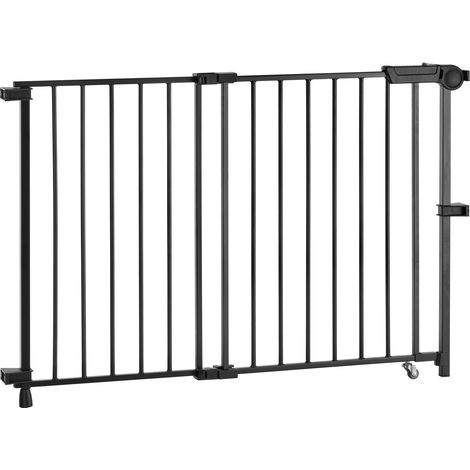 Mophorn Adjustable Baby Gate, 29.5-43 Inches Wide, 28 Inches Tall Safety Gate for Kids and Pets, No Bottom Bar, Walk-Through Design, One-Hand Operation, Includes Screws