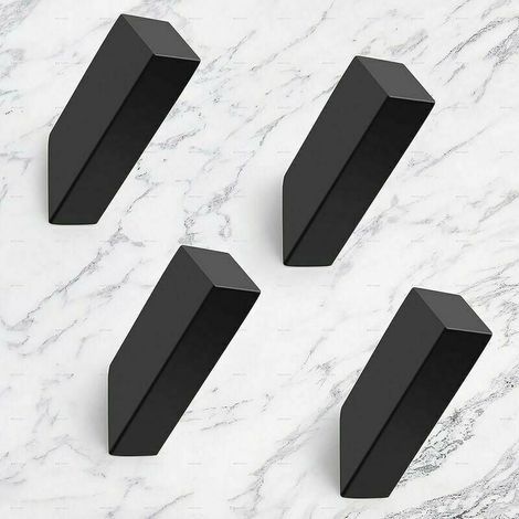 Juego de 4 ganchos de pared resistentes de acero inoxidable SUS 304 negro mate para baño, dormitorio, entrada, perchero, vestidor, garaje, montaje en pared. (1/4)
