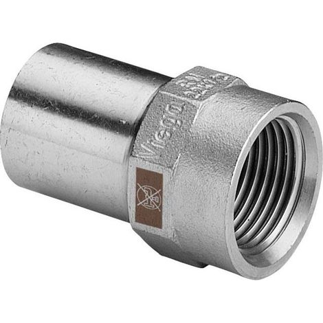 Viega Insert Temponox 812690 22 mm x Rp 2000 /2, acier, inoxydable, filetage Rp, tige